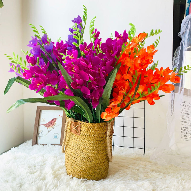 Cataleya Orchid Bush 10 Stems UV Resistant Artificial Flowers for Outdoors