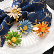 12 Pcs Faux Daisy Napkin Rings Bulk Set Hawaiian Luau Party Supplies Favors