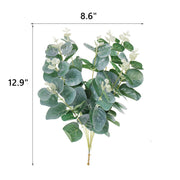 Faux Eucalyptus Leaves Spray Greenery Stems Bulk 12 Inch Artificial Green Leaves 10 Pcs