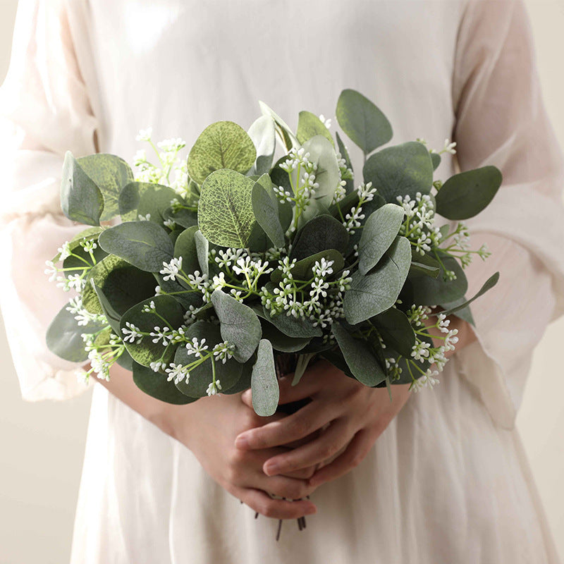 20 Pcs Artificial Eucalyptus Greenery Stems with White Seeds, 12 Inch Rustic Farmhouse Floral Arrangement Decor