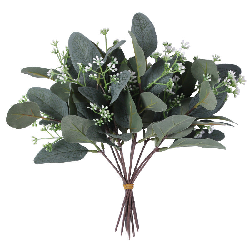 20 Pcs Artificial Eucalyptus Greenery Stems with White Seeds, 12 Inch Rustic Farmhouse Floral Arrangement Decor