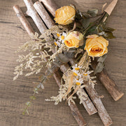 Artificial Autumn Winter Flowers Bouquet, Burnt Rose, 10 Stems, Silk