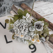 10 Pcs Artificial Mum Daisy Flower Bush Bouquet Mixed Colors Autumn Floral Arrangement