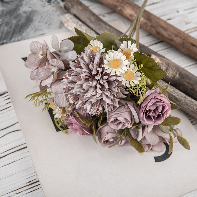 10 Pcs Artificial Mum Daisy Flower Bush Bouquet Mixed Colors Autumn Floral Arrangement