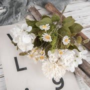 10 Pcs Artificial Mum Daisy Flower Bush Bouquet Mixed Colors Autumn Floral Arrangement