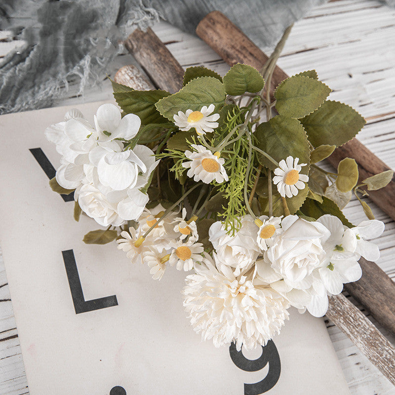 10 Pcs Artificial Mum Daisy Flower Bush Bouquet Mixed Colors Autumn Floral Arrangement