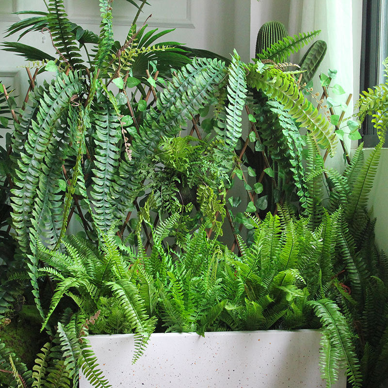 Artificial Fern Bushes 10 Pcs Green Silk Plants for Landscape Decor