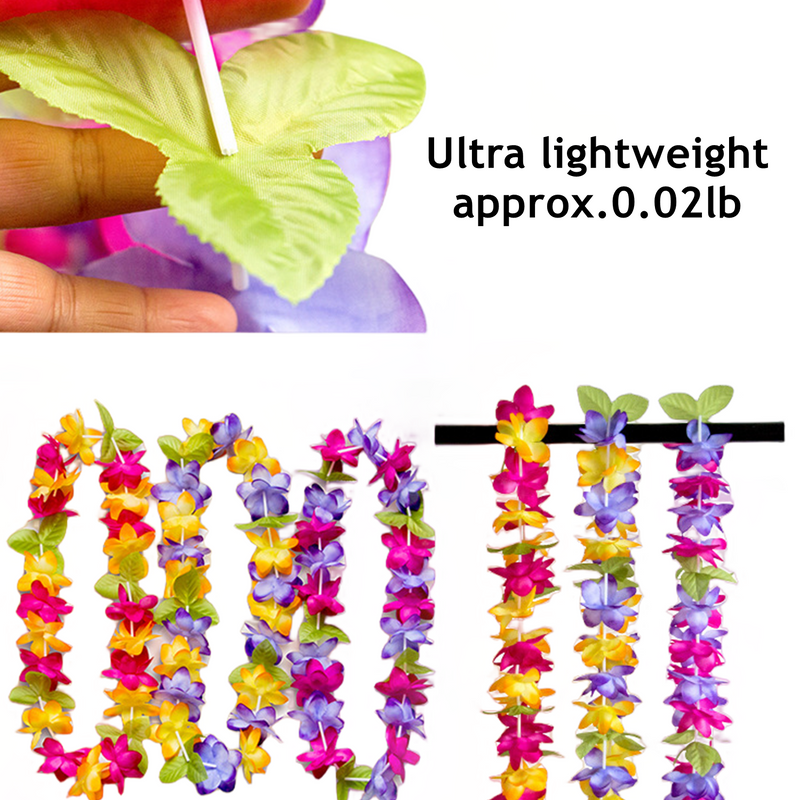3 Pcs Artificial Silk Flower Leis Bulk Pack