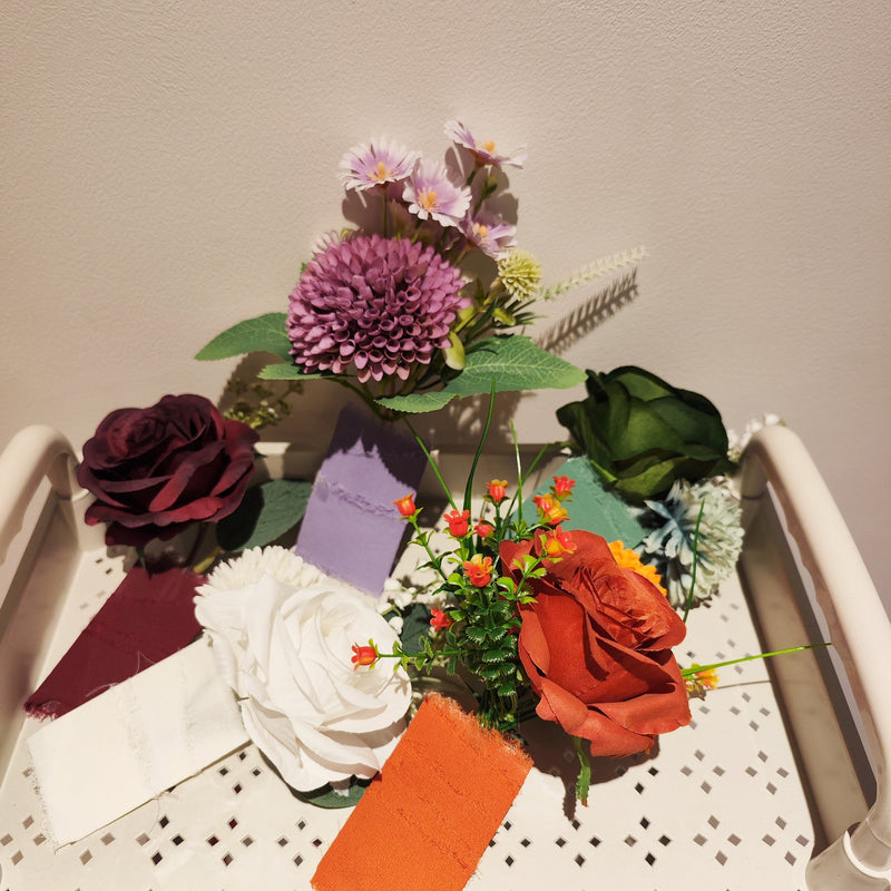 Exclusive Floral Pocket Boutonnieres 12 Pcs Artificial Flowers for Wedding Ceremony Anniversary Dinner Party Prom