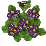 5 Pcs Artificial Pansy Flowers 9.8 Inch UV Resistant Outdoor Silk Plants