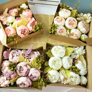 Peony Silk Flowers Bulk Set 10 Pcs Artificial Floral DIY Arrangement