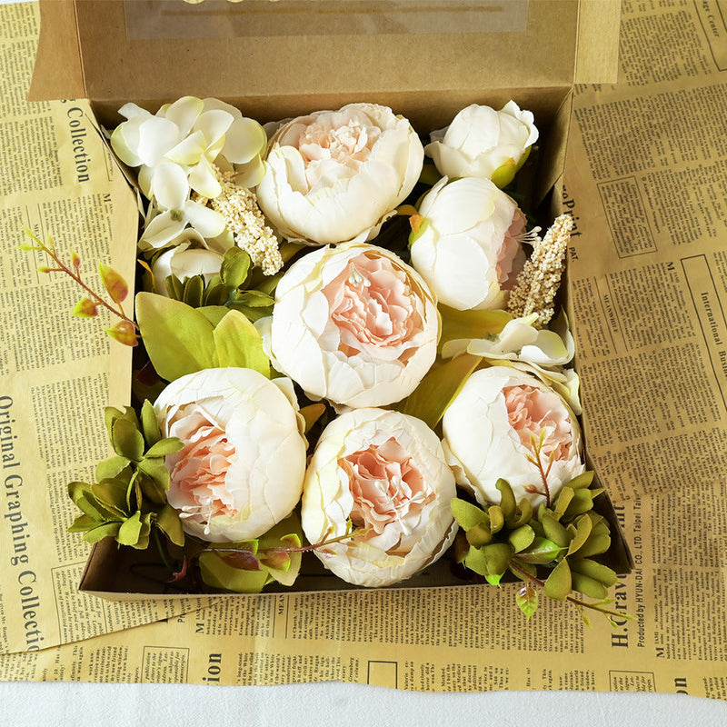 Peony Silk Flowers Bulk Set 10 Pcs Artificial Floral DIY Arrangement