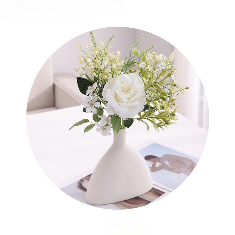16.5 Inch Artificial Rose Bouquet with Mixed Greenery, 1 Bulk Wedding Flower Arrangement