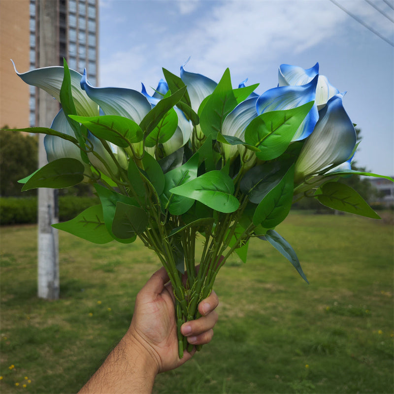 16 Inch Calla Lily Bush Artificial Flowers UV Resistant Outdoor Plants Bulk Quantity