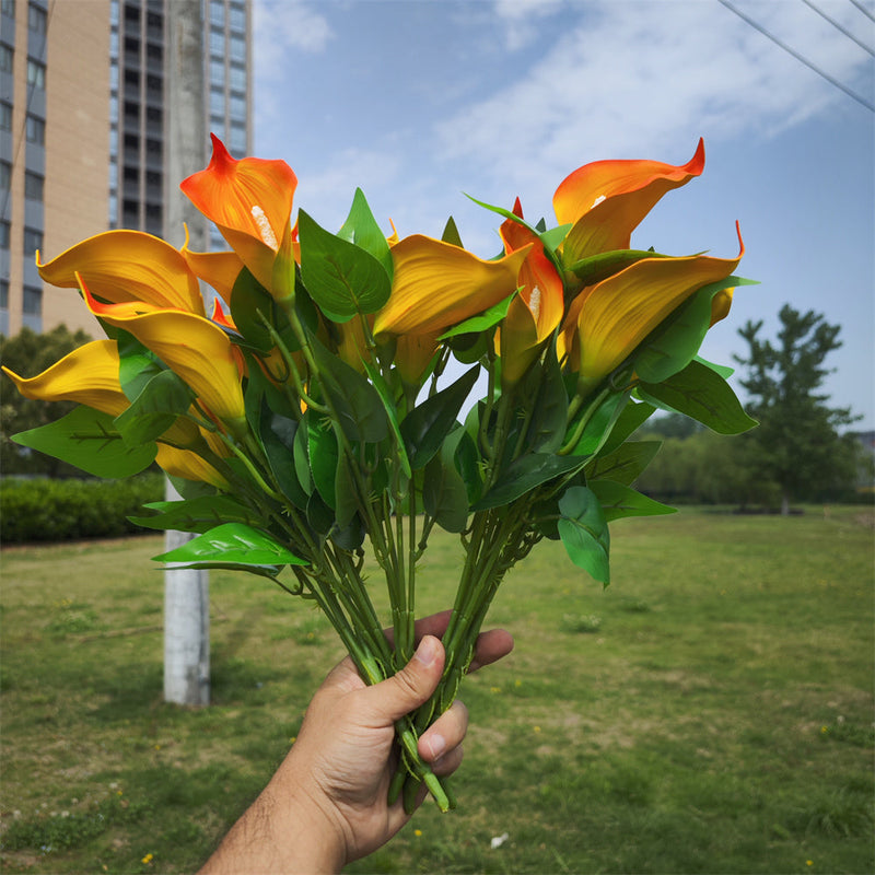 16 Inch Calla Lily Bush Artificial Flowers UV Resistant Outdoor Plants Bulk Quantity