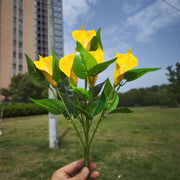16 Inch Calla Lily Bush Artificial Flowers UV Resistant Outdoor Plants Bulk Quantity