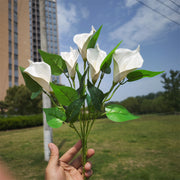 16 Inch Calla Lily Bush Artificial Flowers UV Resistant Outdoor Plants Bulk Quantity