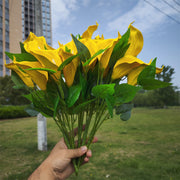 16 Inch Calla Lily Bush Artificial Flowers UV Resistant Outdoor Plants Bulk Quantity