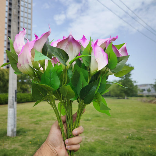 16 Inch Calla Lily Bush Artificial Flowers UV Resistant Outdoor Plants Bulk Quantity