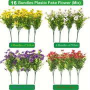 Artificial Eucalyptus Violets Faux Flowers UV Resistant for Outdoors, Bulk Quantity