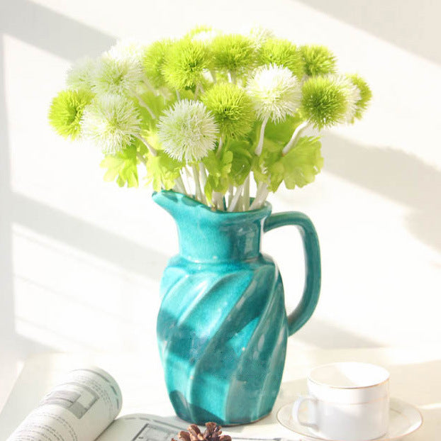 Dianthus Barbatus Artificial Ball Flowers 10 Stems Real Touch Silk 12 Inch