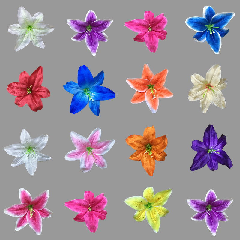 50 Pcs 5.5 Inch Artificial Silk Tiger Lily Flower Heads Bulk Pack