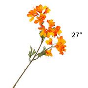 Artificial Orange Silk Flowers Combo – 6 Stems, 12 Inch