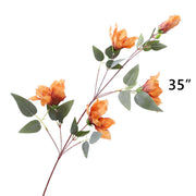 Artificial Orange Silk Flowers Combo – 6 Stems, 12 Inch