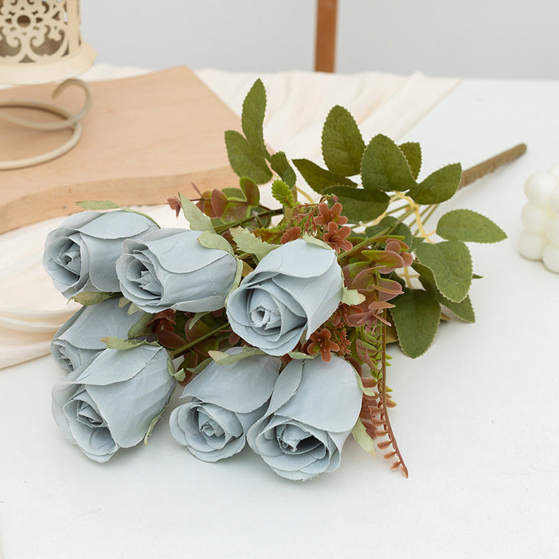 Artificial Rose Bush 10 Pcs Rose Buds Bulk Silk Flowers Wholesale