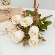 Artificial Rose Bush 10 Pcs Rose Buds Bulk Silk Flowers Wholesale