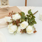 Artificial Rose Bush 10 Pcs Rose Buds Bulk Silk Flowers Wholesale