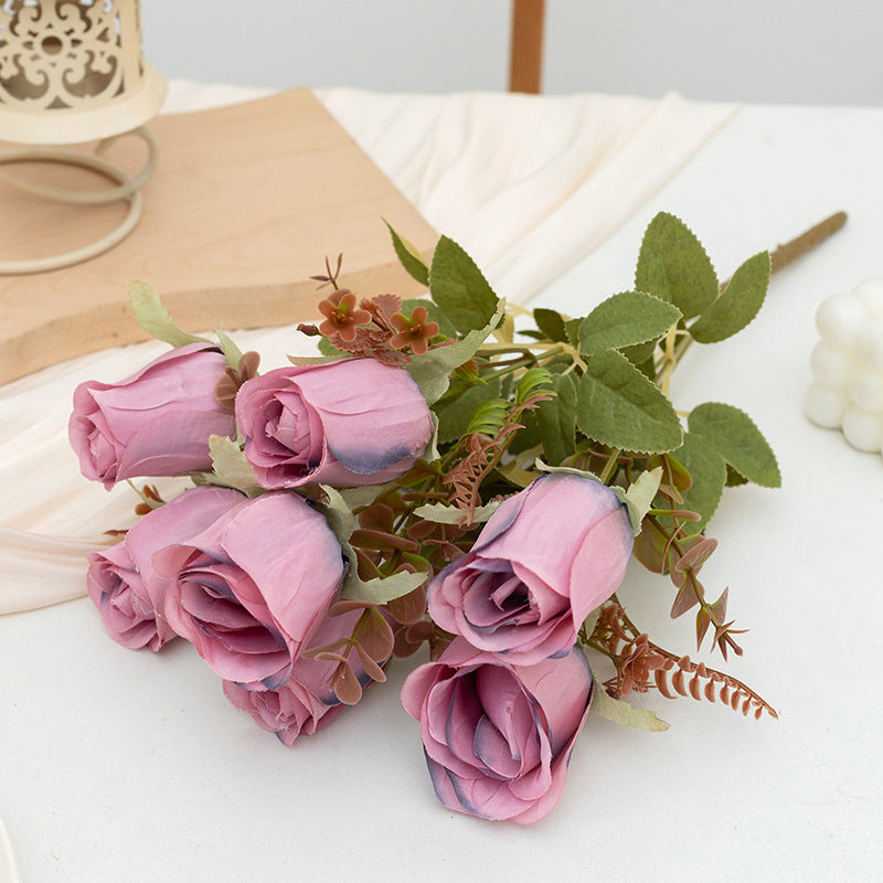 Artificial Rose Bush 10 Pcs Rose Buds Bulk Silk Flowers Wholesale
