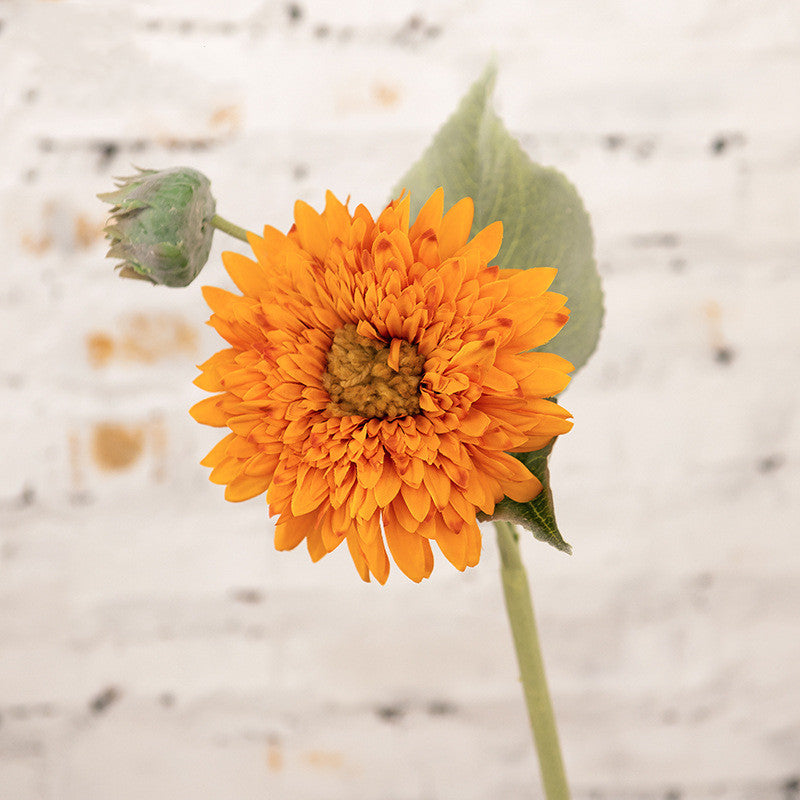 17 Inch Artificial Sunflower Stems 10 Pcs Bulk Fall Decoration Helianthus Annuus Teddy Bear