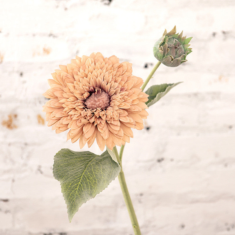 17 Inch Artificial Sunflower Stems 10 Pcs Bulk Fall Decoration Helianthus Annuus Teddy Bear