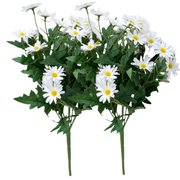 2 Pcs Artificial Silk Daisy Flowers White Bouquet 12 Inch for Table Centerpiece Decoration