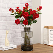 Geranium Artificial Flowers 10 Stems 12 Inch Red Silk Hanging Trailing Bush Spray
