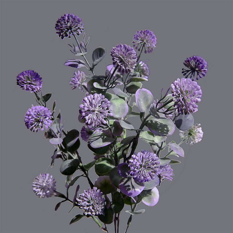 14 Inch Artificial Gomphrena Ball Flowers, 10 Stems Silk Bulk Arrangement