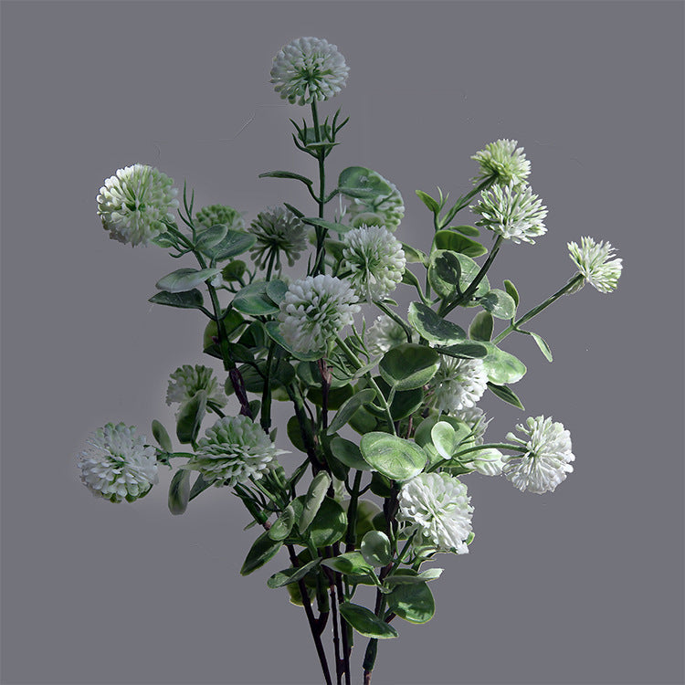 14 Inch Artificial Gomphrena Ball Flowers, 10 Stems Silk Bulk Arrangement