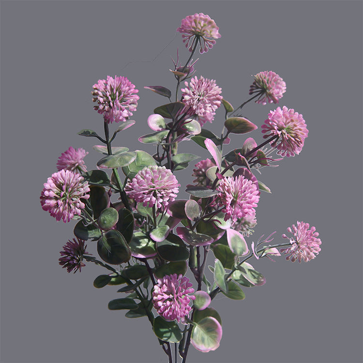 14 Inch Artificial Gomphrena Ball Flowers, 10 Stems Silk Bulk Arrangement