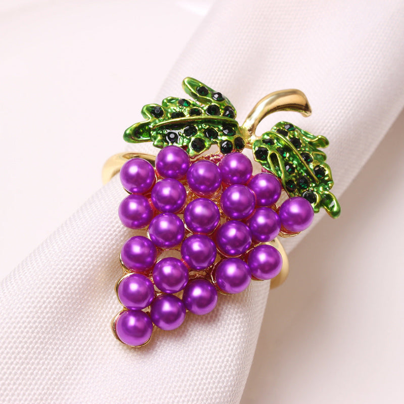 12 Pcs Artificial Grapes Napkin Rings Bulk Set Hawaiian Luau Party Supplies Favors
