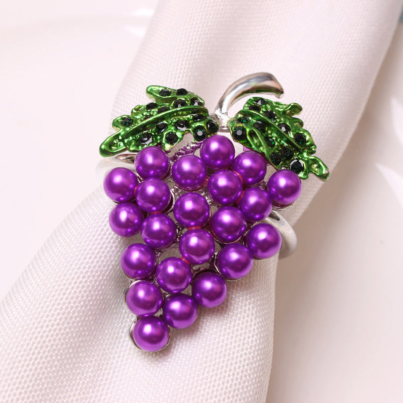 12 Pcs Artificial Grapes Napkin Rings Bulk Set Hawaiian Luau Party Supplies Favors