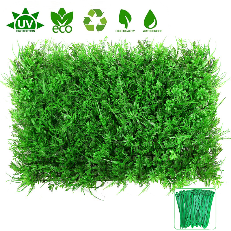 12 Inch Artificial Greenery Panels 12 Pcs UV Protected Green Wall Mat Backdrop