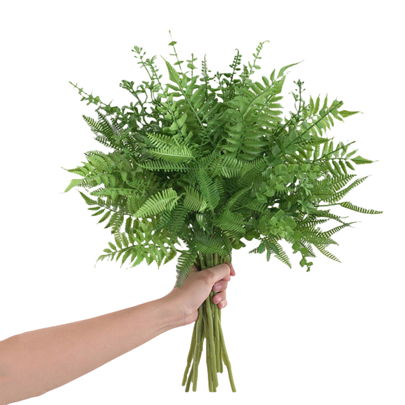 16.5 Inch Artificial Plants Combo Greenery Real Touch Silk Foliage