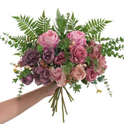 16.5 Inch Artificial Plants Combo Greenery Real Touch Silk Foliage