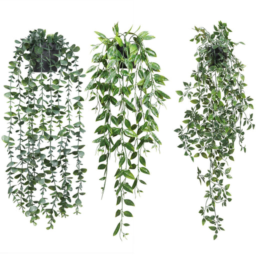 Artificial Hanging Plants in Pots UV Resistant Bulk Quantity Durable Outdoor Decor