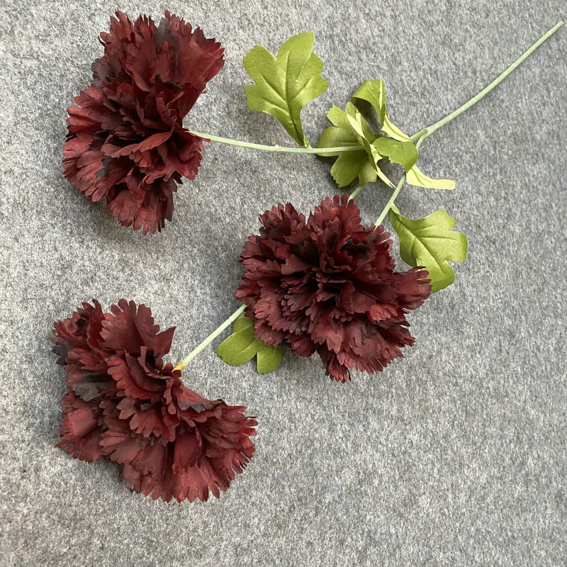 27 Inch Artificial Silk Carnation Stems, 10 Pcs Bulk Wholesale, Retro Style