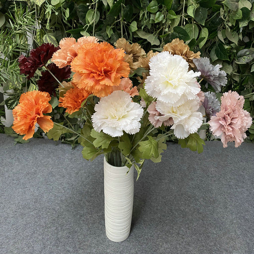 27 Inch Artificial Silk Carnation Stems, 10 Pcs Bulk Wholesale, Retro Style
