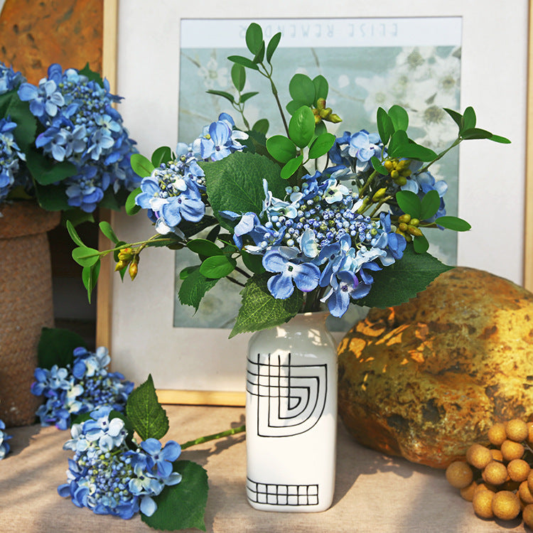 17 Inch Silk Hydrangea Stems with Seeds, 10 Pcs Artificial Flowers Bulk Pack