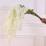 Bulk Exclusive Extra Long Wisteria Stems Violet Artificial Hanging Flowers for Tall Vases and Event Decor Wholesale