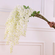 Extra Long Wisteria Blossom Stems 10 Pcs Hanging Artificial Flowers for Spring Decor